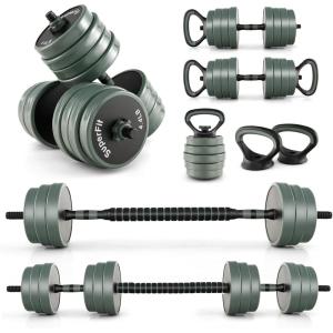 imageGoplus Adjustable Dumbbell Set 9247 LBS Free Weight Set 4 in 1 Weights wConnector Used as Barbell Dumbbells Kettlebells Push up Stand Fitness Workout Equipment for Men Women Home Gym92 LBS