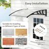 imageGoplus 48x40 Window Door Awning UPF 50 Polycarbonate Awnings Exterior with Rain Snow Sunlight ampamp UV Protection Overhead Awning for Door Entrance Patio ampamp PorchClear with Black Bracket