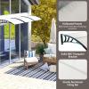 imageGoplus 48x40 Window Door Awning UPF 50 Polycarbonate Awnings Exterior with Rain Snow Sunlight ampamp UV Protection Overhead Awning for Door Entrance Patio ampamp PorchClear with Black Bracket