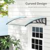 imageGoplus 48x40 Window Door Awning UPF 50 Polycarbonate Awnings Exterior with Rain Snow Sunlight ampamp UV Protection Overhead Awning for Door Entrance Patio ampamp PorchClear with Gray Bracket