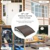 imageGoplus 48x40 Window Door Awning UPF 50 Polycarbonate Awnings Exterior with Rain Snow Sunlight ampamp UV Protection Overhead Awning for Door Entrance Patio ampamp PorchCoffee