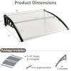 imageGoplus 48x40 Window Door Awning UPF 50 Polycarbonate Awnings Exterior with Rain Snow Sunlight ampamp UV Protection Overhead Awning for Door Entrance Patio ampamp PorchClear with Black Bracket