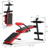 imageGoplus 6 in 1 Adjustable Sit Up Bench Foldable Utility Weight Bench wLCD Monitor FlatInclineDecline Exercise MultiPurpose Bench for Home Gym and OfficeRed