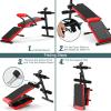 imageGoplus 6 in 1 Adjustable Sit Up Bench Foldable Utility Weight Bench wLCD Monitor FlatInclineDecline Exercise MultiPurpose Bench for Home Gym and OfficeRed
