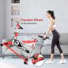imageGoplus Adjustable Exercise Bike Stationary Silent Bicycle with DualSpring Shock Absorption Design Realtime Heart Rate CupPhone Holder and Electronic Display Indoor Cycling Bike