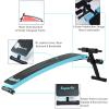 imageGoplus Adjustable Sit Up Bench Abdominal Training Workout Slant Bench Decline Curved Ab Bench for Home Gym Ab ExercisesBlue