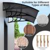 imageGoplus Awnings for Doors 80quot x 40quot Window Awning with Rain Snow Sunlight UV Protection UPF 50 Hollow Sheet Outdoor Overhead Awning Canopy Exterior Polycarbonate Awnings for Patio Porch DeckBrown