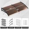 imageGoplus Awnings for Doors 80quot x 40quot Window Awning with Rain Snow Sunlight UV Protection UPF 50 Hollow Sheet Outdoor Overhead Awning Canopy Exterior Polycarbonate Awnings for Patio Porch DeckBrown
