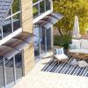imageGoplus Awnings for Doors 80quot x 40quot Window Awning with Rain Snow Sunlight UV Protection UPF 50 Hollow Sheet Outdoor Overhead Awning Canopy Exterior Polycarbonate Awnings for Patio Porch DeckCoffee