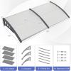 imageGoplus Awnings for Doors 80quot x 40quot Window Awning with Rain Snow Sunlight UV Protection UPF 50 Hollow Sheet Outdoor Overhead Awning Canopy Exterior Polycarbonate Awnings for Patio Porch DeckClear with Gray Bracket