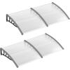 imageGoplus Awnings for Doors 80quot x 40quot Window Awning with Rain Snow Sunlight UV Protection UPF 50Hollow Sheet Outdoor Overhead Awning Canopy Exterior Polycarbonate Awnings for Patio Porch DeckClear with Gray Bracket