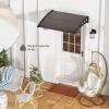 imageGoplus Awnings for Doors 80quot x 40quot Window Awning with Rain Snow Sunlight UV Protection UPF 50Hollow Sheet Outdoor Overhead Awning Canopy Exterior Polycarbonate Awnings for Patio Porch DeckCoffee
