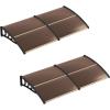 imageGoplus Awnings for Doors 80quot x 40quot Window Awning with Rain Snow Sunlight UV Protection UPF 50Hollow Sheet Outdoor Overhead Awning Canopy Exterior Polycarbonate Awnings for Patio Porch DeckBrown