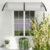 imageGoplus Awnings for Doors 80quot x 40quot Window Awning with Rain Snow Sunlight UV Protection UPF 50Hollow Sheet Outdoor Overhead Awning Canopy Exterior Polycarbonate Awnings for Patio Porch DeckClear with Gray Bracket