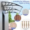 imageGoplus Awnings for Doors 80quot x 40quot Window Awning with Rain Snow Sunlight UV Protection UPF 50Hollow Sheet Outdoor Overhead Awning Canopy Exterior Polycarbonate Awnings for Patio Porch DeckClear with Gray Bracket