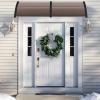 imageGoplus Awnings for Doors 80quot x 40quot Window Awning with Rain Snow Sunlight UV Protection UPF 50Hollow Sheet Outdoor Overhead Awning Canopy Exterior Polycarbonate Awnings for Patio Porch DeckBrown