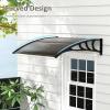 imageGoplus Awnings for Doors 80quot x 40quot Window Awning with Rain Snow Sunlight UV Protection UPF 50Hollow Sheet Outdoor Overhead Awning Canopy Exterior Polycarbonate Awnings for Patio Porch DeckCoffee