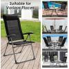 imageGoplus Folding Patio Sling Chairs Portable Dining Chair with Headrest 7 Level Adjustable Backrest Outdoor Sling Back Chairs for Camping Backyard Garden Set of 44