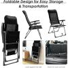 imageGoplus Folding Patio Sling Chairs Portable Dining Chair with Headrest 7 Level Adjustable Backrest Outdoor Sling Back Chairs for Camping Backyard Garden Set of 44