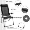 imageGoplus Folding Patio Sling Chairs Portable Dining Chair with Headrest 7 Level Adjustable Backrest Outdoor Sling Back Chairs for Camping Backyard Garden Set of 44