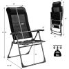 imageGoplus Folding Patio Sling Chairs Portable Dining Chair with Headrest 7 Level Adjustable Backrest Outdoor Sling Back Chairs for Camping Backyard Garden Set of 44