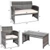 imageGoplus Rattan Patio Furniture Set 4 Pieces Outdoor Wicker Conversation Sofa and Table Set with Soft Cushions ampamp Tempered Glass Coffee Table for Balcony Garden Backyard TurquoiseBeigemixed Color Wicker