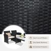 imageGoplus Rattan Patio Furniture Set 4 Pieces Outdoor Wicker Conversation Sofa and Table Set with Soft Cushions ampamp Tempered Glass Coffee Table for Balcony Garden Backyard TurquoiseWhiteblack Wicker