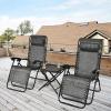 imageGoplus Zero Gravity Chair Set 3 Pieces Outdoor Lounge Chair Recliners wSide Table Headrest and Cup Holders Adjustable Folding Recliners and Table for Patio Yard Pool Beach BeigeGrey