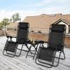 imageGoplus Zero Gravity Chair Set 3 Pieces Outdoor Lounge Chair Recliners wSide Table Headrest and Cup Holders Adjustable Folding Recliners and Table for Patio Yard Pool Beach BeigeBlack