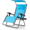 imageGoplus Zero Gravity Chairs XLarge Folding Lounge Lawn Chair wCanopy Shade ampamp Cup Holder Adjustable Folding Patio Recliner for Pool Porch Deck Oversize WineBlue Zero Gravity Chair