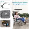 imageGoplus Zero Gravity Chairs XLarge Folding Lounge Lawn Chair wCanopy Shade ampamp Cup Holder Adjustable Folding Patio Recliner for Pool Porch Deck Oversize WineGrey Zero Gravity Chair