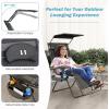 imageGoplus Zero Gravity Chairs XLarge Folding Lounge Lawn Chair wCanopy Shade ampamp Cup Holder Adjustable Folding Patio Recliner for Pool Porch Deck Oversize WineBlack Zero Gravity Chair