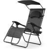 imageGoplus Zero Gravity Chairs XLarge Folding Lounge Lawn Chair wCanopy Shade ampamp Cup Holder Adjustable Folding Patio Recliner for Pool Porch Deck Oversize WineBlack Zero Gravity Chair