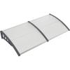 imageGoplus Awnings for Doors 80quot x 40quot Window Awning with Rain Snow Sunlight UV Protection UPF 50Hollow Sheet Outdoor Overhead Awning Canopy Exterior Polycarbonate Awnings for Patio Porch DeckClear with Gray Bracket