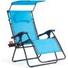imageGoplus Zero Gravity Chairs XLarge Folding Lounge Lawn Chair wCanopy Shade ampamp Cup Holder Adjustable Folding Patio Recliner for Pool Porch Deck Oversize WineBlue Zero Gravity Chair