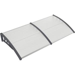 imageGoplus Awnings for Doors 80quot x 40quot Window Awning with Rain Snow Sunlight UV Protection UPF 50 Hollow Sheet Outdoor Overhead Awning Canopy Exterior Polycarbonate Awnings for Patio Porch DeckClear with Gray Bracket
