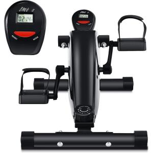 imageGoplus Mini Exercise Bike Stationary Magnetic Under Desk Bike Pedal Exerciser with LCD Digital Monitor 16 Adjustable Resistance Portable Cycle Pedal Machine for Arm ampamp Leg Workout