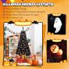 imageGoplus 45 FT PreLit Halloween Tree with 6 Lighting Modes with Spooky Music Sync Artificial Black Christmas Tree with 130 Orange Pumpkin ampamp White Ghost LED Lights 281 Branch Tips Home Decoration
