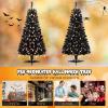 imageGoplus 45 FT PreLit Halloween Tree with 6 Lighting Modes with Spooky Music Sync Artificial Black Christmas Tree with 130 Orange Pumpkin ampamp White Ghost LED Lights 281 Branch Tips Home Decoration