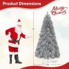 imageGoplus 6 FT Blue PreLit Christmas Tree Artificial Hinged Xmas Full Tree with 280 Warm White LED Lights 758 Lush Branch Tips Foldable Metal Stand for Seasonal Home Office DecorationSilver