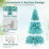 imageGoplus 6 FT Blue PreLit Christmas Tree Artificial Hinged Xmas Full Tree with 280 Warm White LED Lights 758 Lush Branch Tips Foldable Metal Stand for Seasonal Home Office DecorationBlue