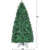 imageGoplus 6 FT Blue PreLit Christmas Tree Artificial Hinged Xmas Full Tree with 280 Warm White LED Lights 758 Lush Branch Tips Foldable Metal Stand for Seasonal Home Office DecorationGreen