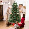 imageGoplus 6ft PreLit Artificial Christmas Tree Hinged Holiday Xmas Full Tree with 2116 Lush PVC ampamp PE Tips 300 Warm White LED Lights Foldable Metal Stand Seasonal Home Office Party Decoration7 FT