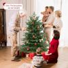 imageGoplus 6ft PreLit Artificial Christmas Tree Hinged Holiday Xmas Full Tree with 2116 Lush PVC ampamp PE Tips 300 Warm White LED Lights Foldable Metal Stand Seasonal Home Office Party Decoration5 FT