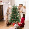 imageGoplus 6ft PreLit Artificial Christmas Tree Hinged Holiday Xmas Full Tree with 2116 Lush PVC ampamp PE Tips 300 Warm White LED Lights Foldable Metal Stand Seasonal Home Office Party Decoration6 FT