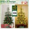 imageGoplus 7 FT PreLit Artificial Christmas Tree Xmas Fir Tree with 1303 PE ampamp PVC Branch Tips 500 Warm White LED Lights Metal Stand Hinged Full Tree Home Office Party Holiday Decoration