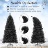 imageGoplus 7 FT PreLit Black Christmas Tree Artificial Halloween Tree with Bendable Top Section 1050 Branch Tips 340 Warm White LED Lights Metal Stand Hinged Xmas Tree for Office Home Decoration6ft