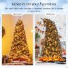 imageGoplus 7 FT PreLit Black Christmas Tree Artificial Halloween Tree with Bendable Top Section 1050 Branch Tips 340 Warm White LED Lights Metal Stand Hinged Xmas Tree for Office Home Decoration7FT