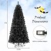 imageGoplus 7 FT PreLit Black Christmas Tree Artificial Halloween Tree with Bendable Top Section 1050 Branch Tips 340 Warm White LED Lights Metal Stand Hinged Xmas Tree for Office Home Decoration7FT