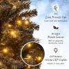 imageGoplus 7 FT PreLit Black Christmas Tree Artificial Halloween Tree with Bendable Top Section 1050 Branch Tips 340 Warm White LED Lights Metal Stand Hinged Xmas Tree for Office Home Decoration6ft